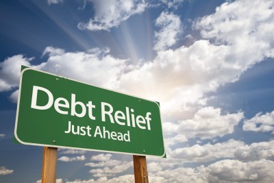 Debt Relief road sign